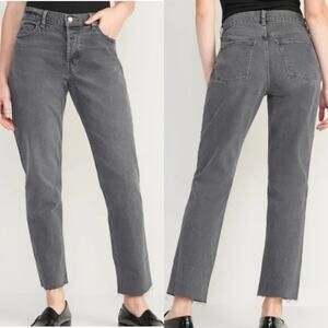 Old Navy High Rise Slouchy Straight Jeans Size 12 Relaxed Boho Grunge Minimalist